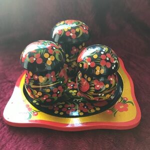 Handcrafted Floral Spice Shakers Set